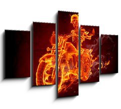 Obraz ptidln 5D - 150 x 100 cm F_GB25590923 - Fire biker