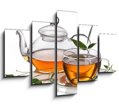 Obraz ptidln 5D - 150 x 100 cm F_GB27050861 - Cup of tea with teapot