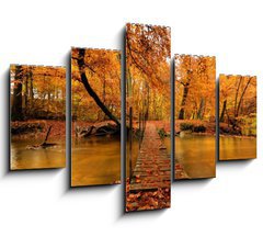 Obraz ptidln 5D - 150 x 100 cm F_GB27188223 - Autumn bridge