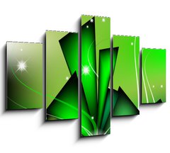 Obraz ptidln 5D - 150 x 100 cm F_GB28067873 - Abstract green composition
