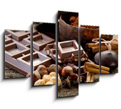 Obraz ptidln 5D - 150 x 100 cm F_GB28180973 - chocolate with ingredients-cioccolato e ingredienti - okolda se slokami