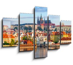 Obraz 5D ptidln - 150 x 100 cm F_GB285282090 - Prague panorama with Charles Bridge and Prague Castle at background, Czech Republic