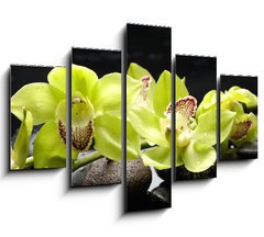 Obraz ptidln 5D - 150 x 100 cm F_GB28704668 - Wellness concept with zen stone and orchid