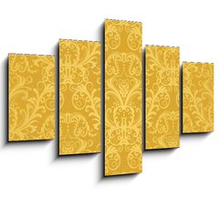 Obraz 5D ptidln - 150 x 100 cm F_GB28895501 - Luxury seamless golden floral wallpaper