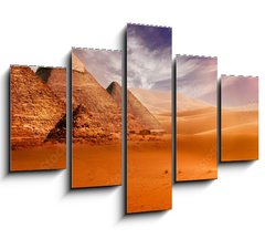 Obraz 5D ptidln - 150 x 100 cm F_GB293515177 - Giseh pyramids in Cairo in Egypt desert sand sun