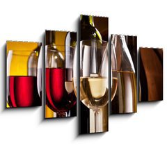 Obraz pětidílný 5D - 150 x 100 cm F_GB30457146 - Still life with wine glasses