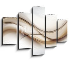 Obraz 5D ptidln - 150 x 100 cm F_GB306523545 - Grey white halftone background with brown blurred abstract waves.