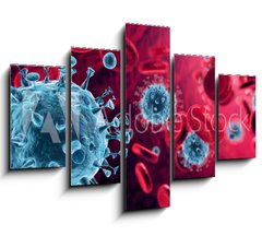 Obraz 5D ptidln - 150 x 100 cm F_GB320670095 - Corona Virus In Red Artery