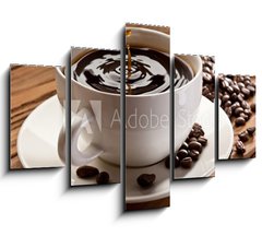 Obraz 5D ptidln - 150 x 100 cm F_GB32232147 - Drop falling into a cup of coffee - Klesnte do lku kvy