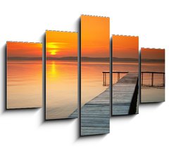 Obraz 5D ptidln - 150 x 100 cm F_GB33070197 - Lake Balaton with a very nice sunset at summer - Balaton s krsnm zpadem slunce v lt