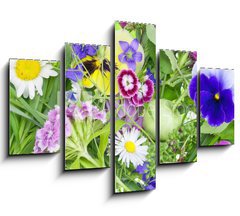 Obraz   Abstract June plants and flowers background, 150 x 100 cm