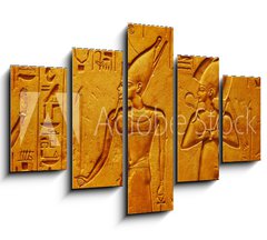 Obraz 5D ptidln - 150 x 100 cm F_GB334138862 - Ancient Egypt hieroglyphics with pharaoh and ankh