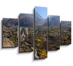 Obraz 5D ptidln - 150 x 100 cm F_GB33766858 - Mountain landscape and Thorung La pass, Nepal