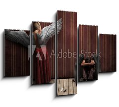 Obraz 5D ptidln - 150 x 100 cm F_GB34074440 - Two angels, man and woman