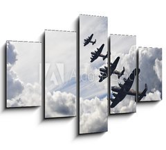 Obraz 5D ptidln - 150 x 100 cm F_GB34846606 - World War Two British vintage flight formation - Druh svtov vlka britsk letov formace