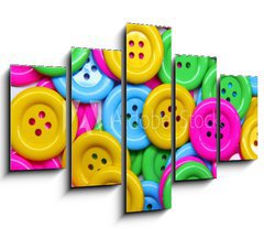 Obraz ptidln 5D - 150 x 100 cm F_GB35907159 - close - up of a pile of buttons of many colors - zavt