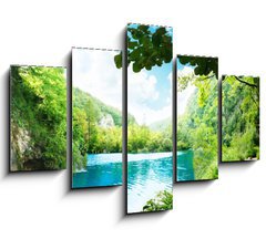Obraz 5D ptidln - 150 x 100 cm F_GB36234695 - waterfall in deep forest
