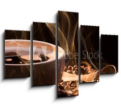 Obraz 5D ptidln - 150 x 100 cm F_GB36532069 - Coffee, smoke and roasred seeds