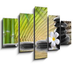 Obraz 5D ptidln - 150 x 100 cm F_GB36716106 - spa stones,bamboo  with frangipani