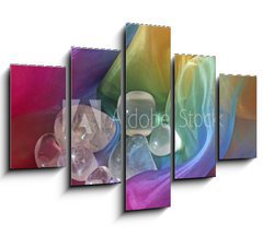 Obraz ptidln 5D - 150 x 100 cm F_GB36970802 - Clear quartz crystals on chiffron background