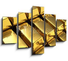 Obraz 5D ptidln - 150 x 100 cm F_GB38307861 - Stacks of gold bars - Stohy zlatch ty