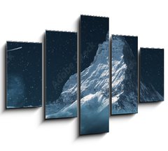 Obraz   panoramic view to the majestic Matterhorn mountain at night. Valais, Switzerland, 150 x 100 cm