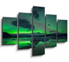 Obraz   Scenic View Of Aurora Borealis Over Lake Against Sky At Night, 150 x 100 cm
