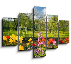 Obraz   Blumen vor Streuobstgarten, 150 x 100 cm