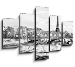 Obraz 5D ptidln - 150 x 100 cm F_GB40520536 - Paris street - illustration - Pask ulice