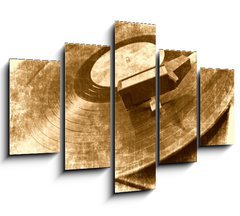 Obraz   Music background, vinyl player, grunge illustration, 150 x 100 cm