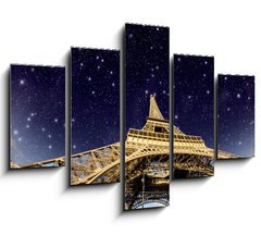 Obraz 5D ptidln - 150 x 100 cm F_GB41726056 - Stars and Night Sky above Eiffel Tower in Paris