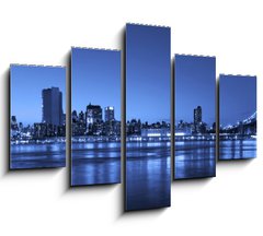 Obraz   View of Manhattan and Brooklyn bridges and skyline at night, 150 x 100 cm