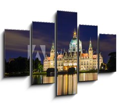 Obraz 5D ptidln - 150 x 100 cm F_GB42367432 - City Hall of Hannover, Germany by night