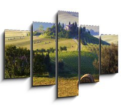 Obraz   Paesaggio toscano. Podere, campo di grano, 150 x 100 cm