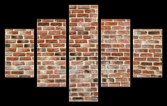 Obraz 5D ptidln - 150 x 100 cm F_GB434149038 - Panoramic rugged old red brown bricks wall. texture background