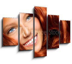 Obraz 5D ptidln - 150 x 100 cm F_GB44054513 - Beautiful Girl With Healthy Long Red Curly Hair