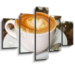 Obraz   Cappuccino or latte coffee with heart shape, 150 x 100 cm