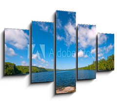 Obraz 5D ptidln - 150 x 100 cm F_GB44891713 - Blue and White in Canoe Country - Modr a bl v knoi