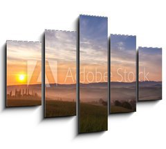 Obraz   Val d Orcia after sunrise with photographer, Tuscany, Italy, 150 x 100 cm
