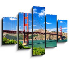 Obraz 5D ptidln - 150 x 100 cm F_GB45170753 - Golden gate bridge vivid day landscape, San Francisco
