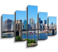 Obraz ptidln 5D - 150 x 100 cm F_GB4526785 - New York City Skyline and Brooklyn Bridge