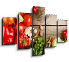 Obraz   Healthy Organic Vegetables on the Wooden Background, 150 x 100 cm