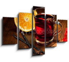 Obraz 5D ptidln - 150 x 100 cm F_GB45954497 - Hot wine for Christmas with delicious orange and spic