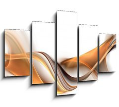 Obraz 5D ptidln - 150 x 100 cm F_GB46260957 - Elegant gold fractal waves