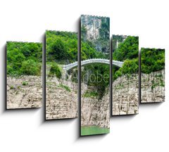 Obraz 5D ptidln - 150 x 100 cm F_GB46777120 - Chinese view of the mountains and the bridge