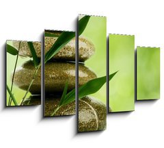 Obraz 5D ptidln - 150 x 100 cm F_GB47591080 - Natural zen backgrounds with bamboo leaves and pebble for your d