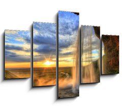 Obraz 5D ptidln - 150 x 100 cm F_GB47723012 - Seljalandfoss waterfall at sunset in HDR, Iceland