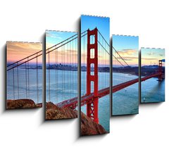 Obraz 5D ptidln - 150 x 100 cm F_GB48272681 - horizontal view of Golden Gate Bridge