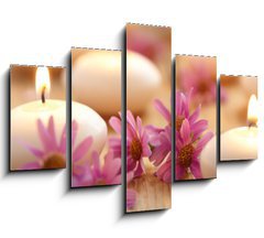 Obraz 5D pětidílný - 150 x 100 cm F_GB48895543 - Candles and flowers