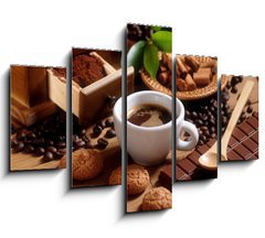 Obraz 5D ptidln - 150 x 100 cm F_GB49761911 - tazza di caff   espresso con macinino in legno